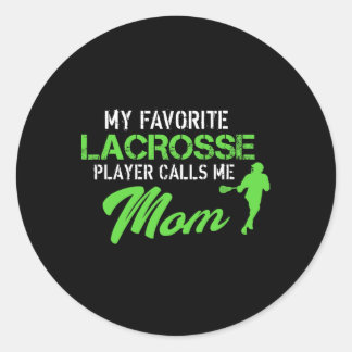 Proud Lacrosse Mom Goalie Favourite Player Graphic Classic Round Sticker