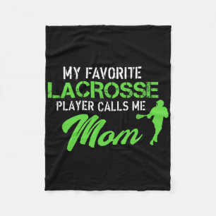 Proud Lacrosse Mom Goalie Favourite Player Graphic Fleece Blanket