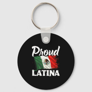 Proud latina mexican pride flag mexico roots keychain