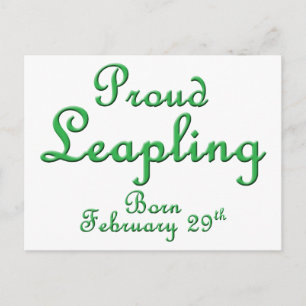 Proud Leapling Leap Year Birthday Postcard