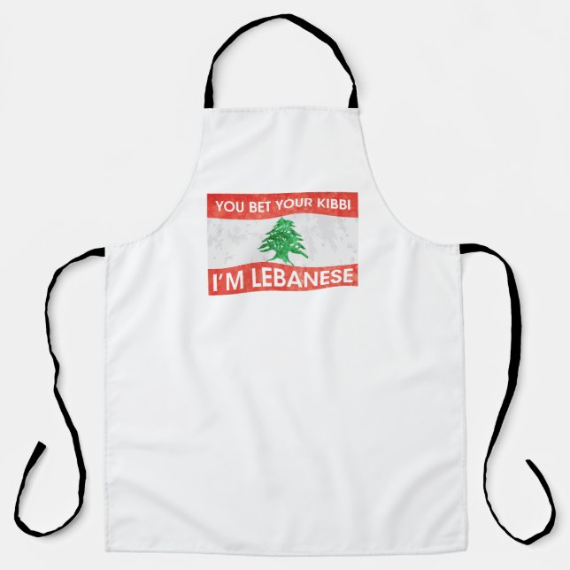 Proud Lebanese, You bet your kibbi I'm Lebanese - Apron (Front)