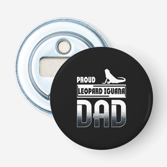 Proud leopard Iguana Dad Bottle Opener (Front)