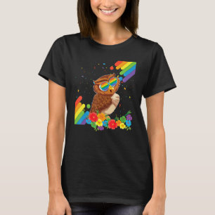 Proud Lgbt Gay Owl Pride Flag Rainbow Lgbtq Lesbia T-Shirt