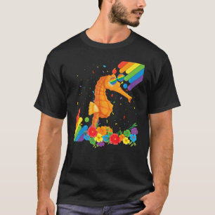 Proud Lgbt Gay Seahorse Pride Flag Rainbow Lgbtq L T-Shirt