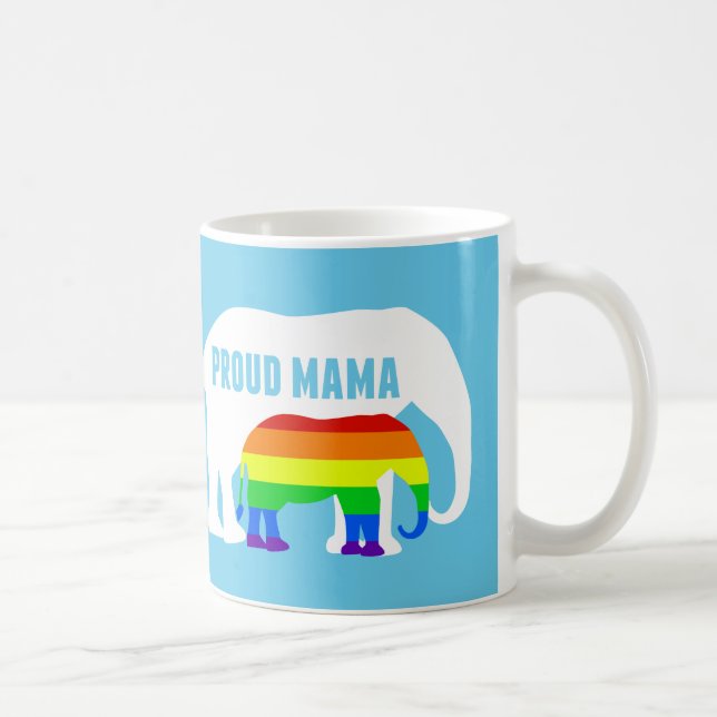 Proud LGBT Mama Elephant Coffee Mug (Right)