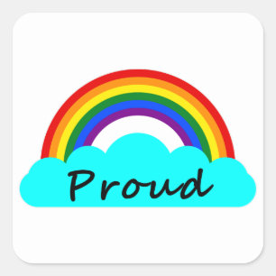 Proud - LGBT Rainbow Square Sticker