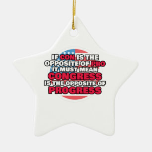 Proud Libertarian Congress Is Opposite of Progress Ceramic Ornament
