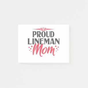 Proud Lineman Mom for Power Pole Electricians Gift Post-it Notes