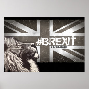 Proud Lion #Brexit Commemorative Art Poster