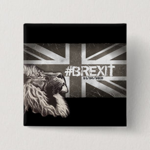 Proud Lion #Brexit Customise the Date 24/06/2016 2 Inch Square Button