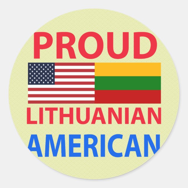 Proud Lithuanian American Classic Round Sticker (Front)