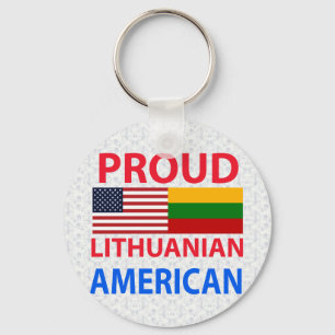Proud Lithuanian American Keychain