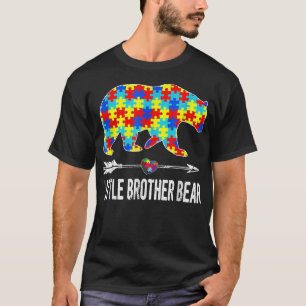 Proud Little Brother Bear Autism Awareness Shirts 