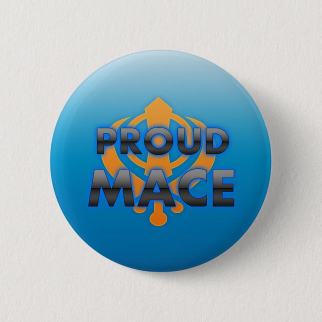 Proud Mace, Mace pride 2 Inch Round Button (Front)