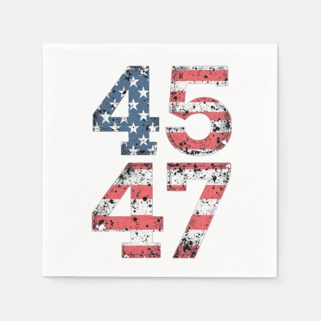 Proud Maga 47th Trump Won Inaguration Day  Napkin (Front)