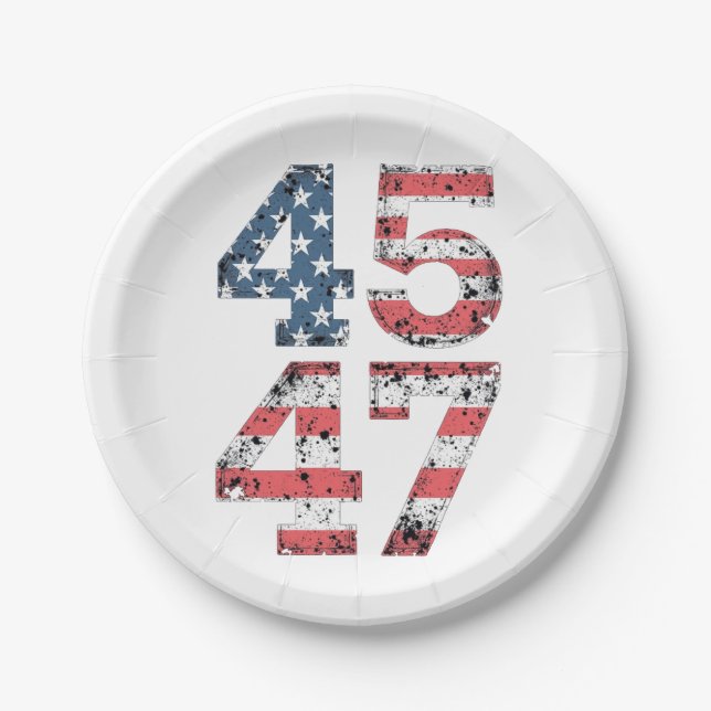 Proud Maga 47th Trump Won Inaguration Day  Paper Plate (Front)