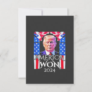 Proud Maga American Trump Won 2024 Inaguration Day Thank You Card