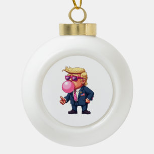 Proud Maga Trump Pixel President Inaguration Day  Ceramic Ball Christmas Ornament