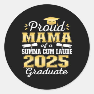 Proud Mama 2025 Summa Cum Laude Cl 2025 Graduate  Classic Round Sticker