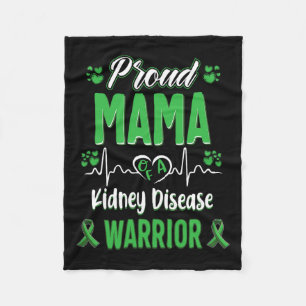 Proud Mama Kidney Disease Warrior Awareness Ribbon Fleece Blanket