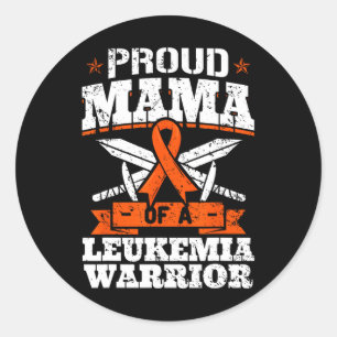 Proud Mama Of A Leukaemia Warrior Mom Awareness Bl Classic Round Sticker