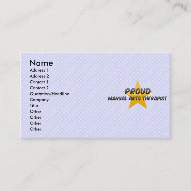 Proud Manual Arts Therapist Business Card (Front)