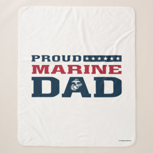 Proud Marine Dad - Colour Sherpa Blanket