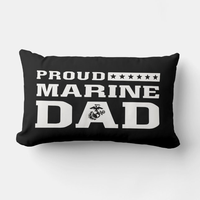 Proud Marine Dad Lumbar Pillow (Front)