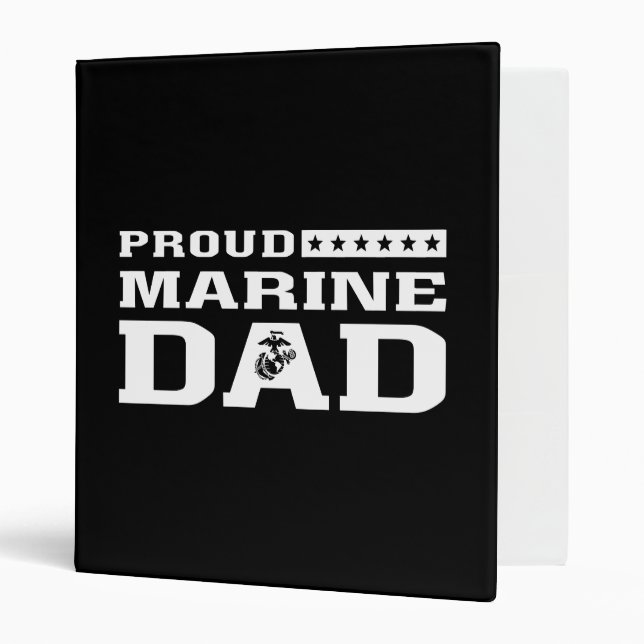 Proud Marine Dad - White Binder (Front/Inside)