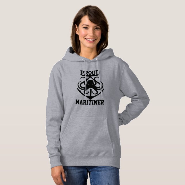 Proud Maritimer hoodie octopus Lighthouse route  (Front Full)