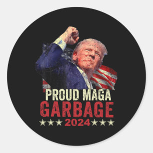 Proud Mega Garbyge Trump Supporter 11  Classic Round Sticker