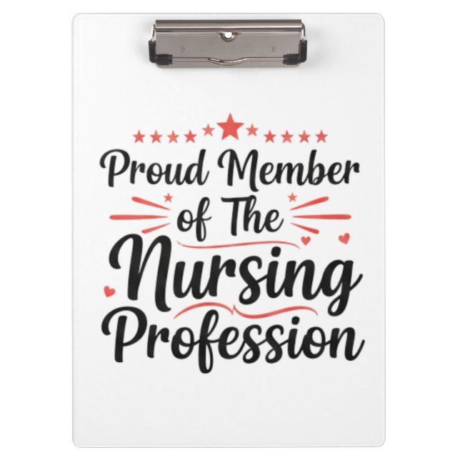  Proud Member Nursing Artistic Personalized Gift Clipboard (Front)