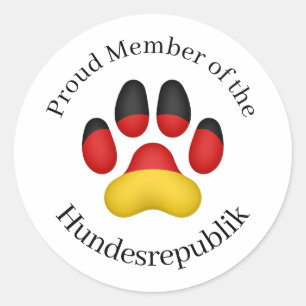 Proud Member of the Hundesrepublik German Dog Classic Round Sticker