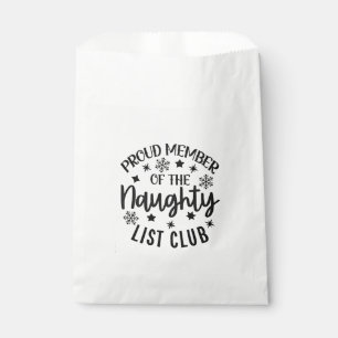 Proud Member of the Naughty List Club Christmas Favour Bag