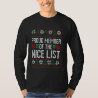 Proud member of the nice list tacky Christmas swea