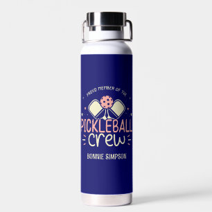 Proud Member of the Pickleball Crew With Name Water Bottle
