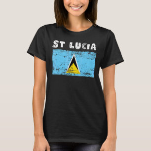 Proud Men Women National Distress Vintage St Lucia T-Shirt