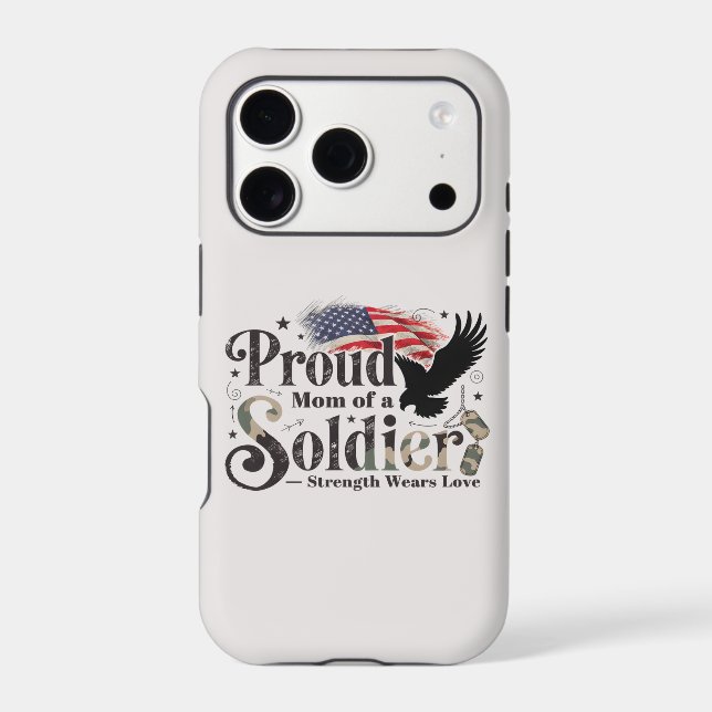 Proud Military Mom Soldier Pride Art (Back)