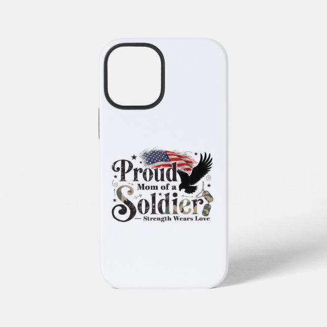 Proud Military Mom Soldier Pride Art iPhone Case (Back)