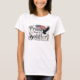 Proud Military Mom Soldier Pride Art T-Shirt