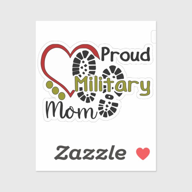 Proud Military Mom Sticker (Sheet)