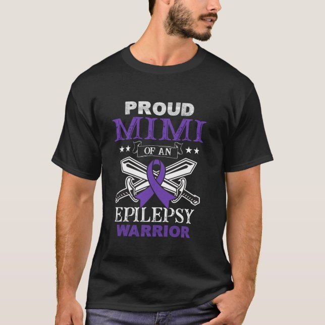 Proud Mimi Of An Epilepsy Warrior Family Matching  T-Shirt (Front)