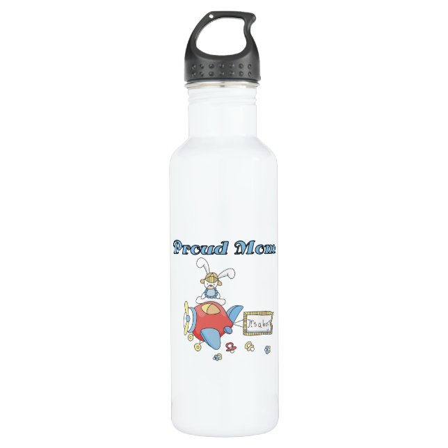 Proud Mom Airplane It's a Boy 710 Ml Water Bottle (Front)
