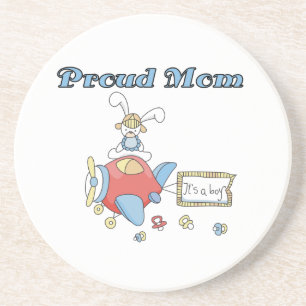 Proud Mom Airplane It's a Boy Gifts Coaster
