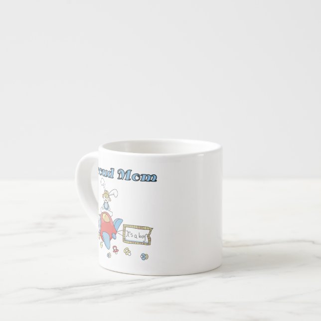 Proud Mom Airplane It's a Boy Gifts Espresso Cup (Front Left)