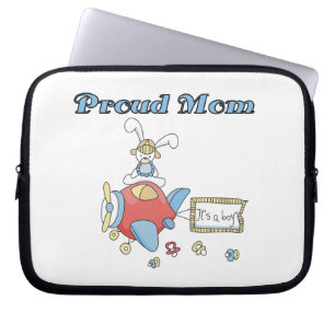 Proud Mom Airplane It's a Boy Gifts Laptop Sleeve