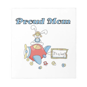 Proud Mom Airplane It's a Boy Gifts Notepad