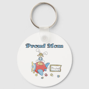 Proud Mom-Airplane It's a Boy tshirts and gifts Keychain