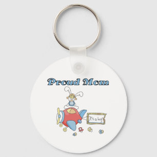 Proud Mom-Airplane It's a Boy tshirts and gifts Keychain