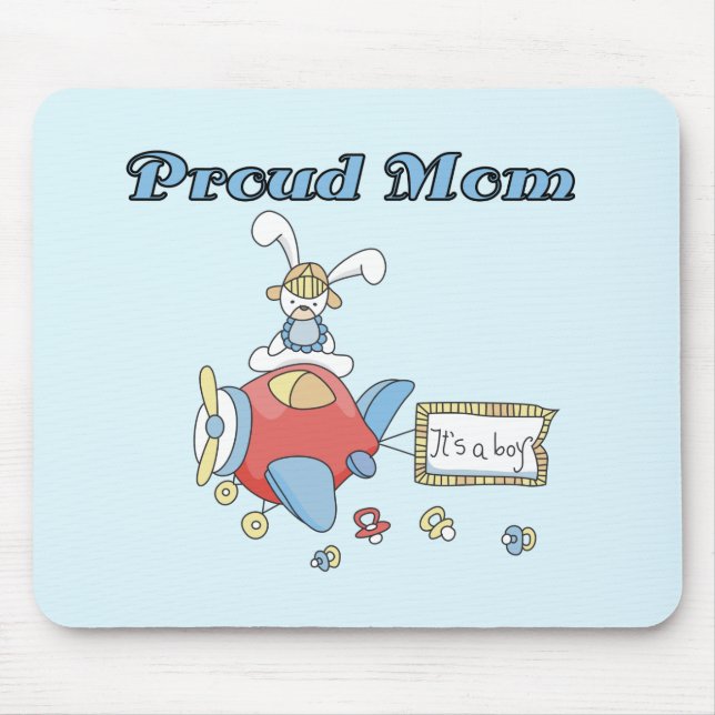Proud Mom-Airplane It's a Boy tshirts and gifts Mouse Pad (Front)